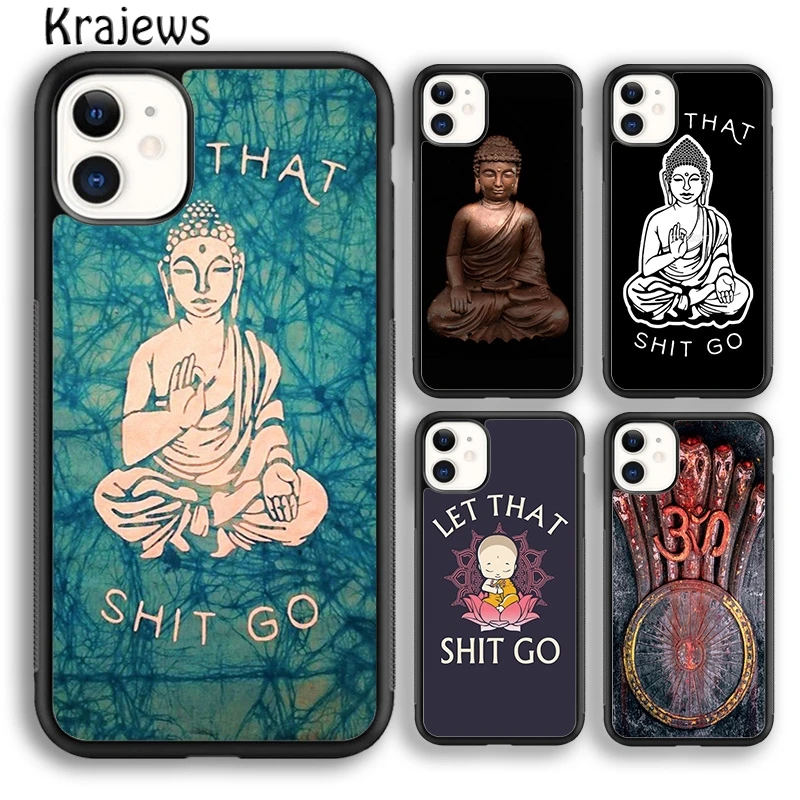 Krajews Let That Shit Go Buddha Soft Phone Case Cover For iPhone 16 15 SE2020 14 6 7 8 plus 11 12 13 pro max coque Fundas