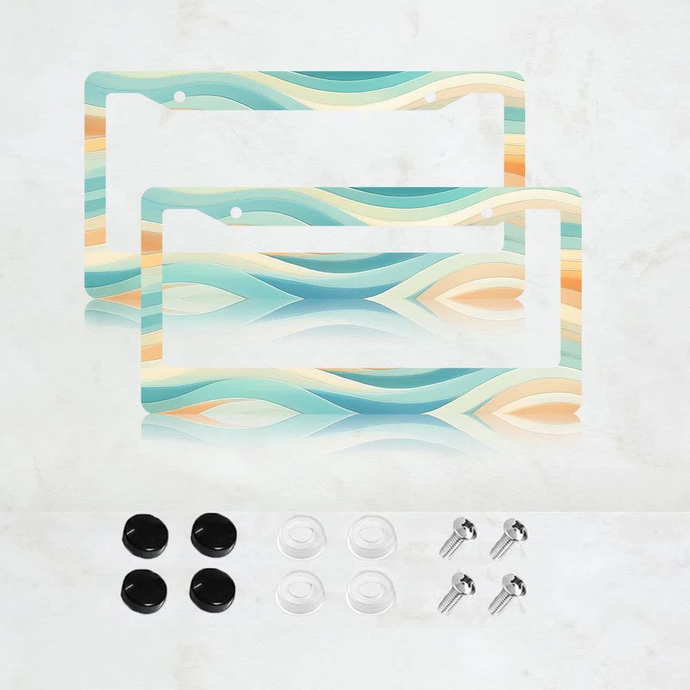 

2PC 2-Hole License Plate Frame, Aluminum, 6x12 Inches, with Screws, American Canadian Mexican Standard Size