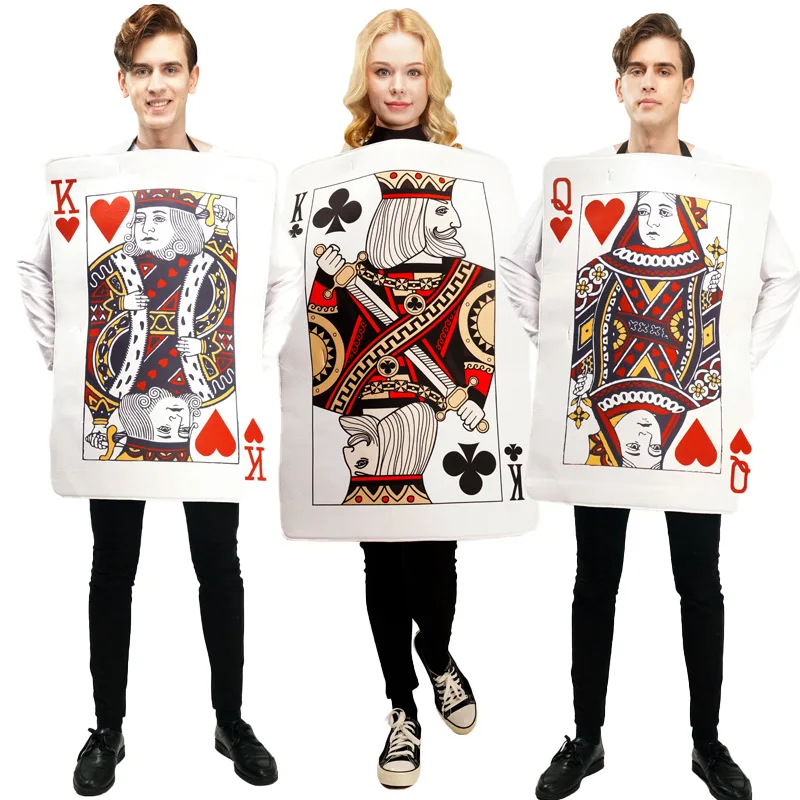 

Halloween Playing Card Cosplay Costumes for Couple Peach Queen Plum Blossom King Peach King Top Carnival Funny Party Women and M