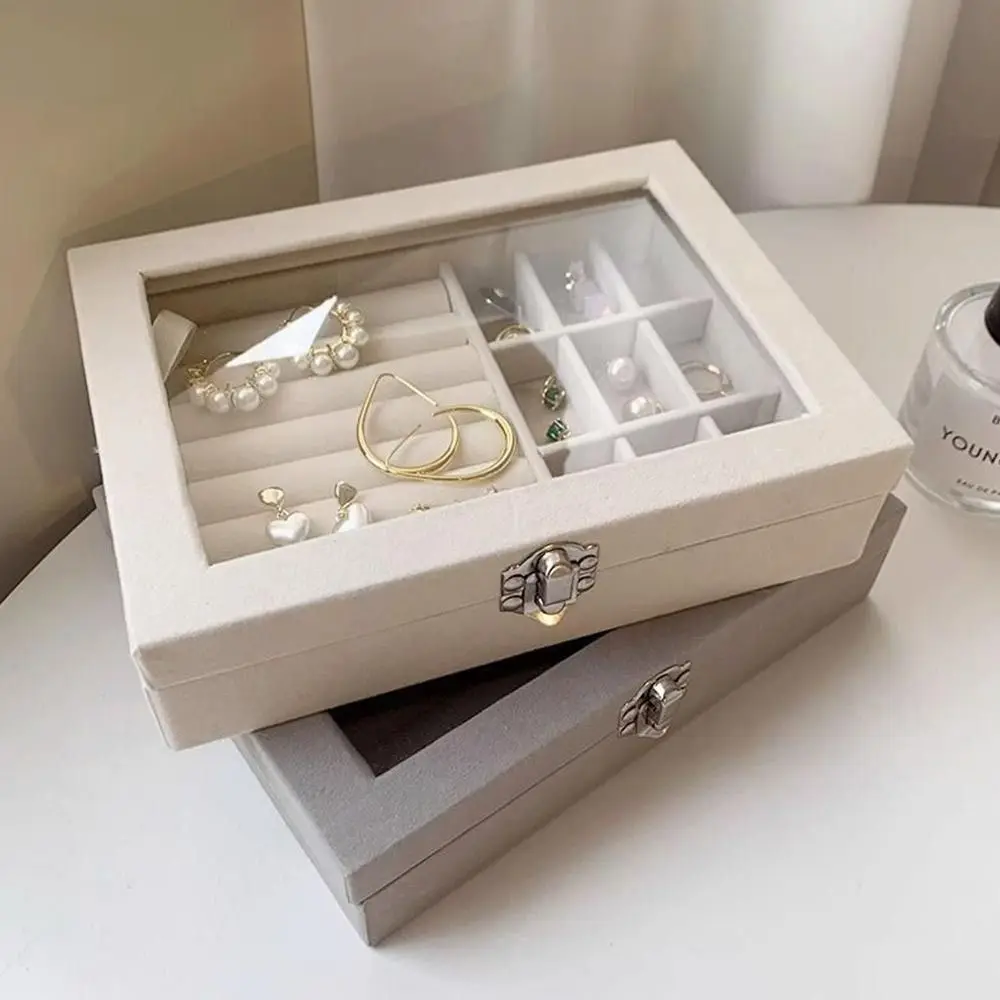 

Прозрачная коробка для хранения ювелирных изделий, органайзер для сережек с несколькими отделениями, органайзер для ювелирных изделий, держатель для колец, коробка для хранения ювелирных изделий