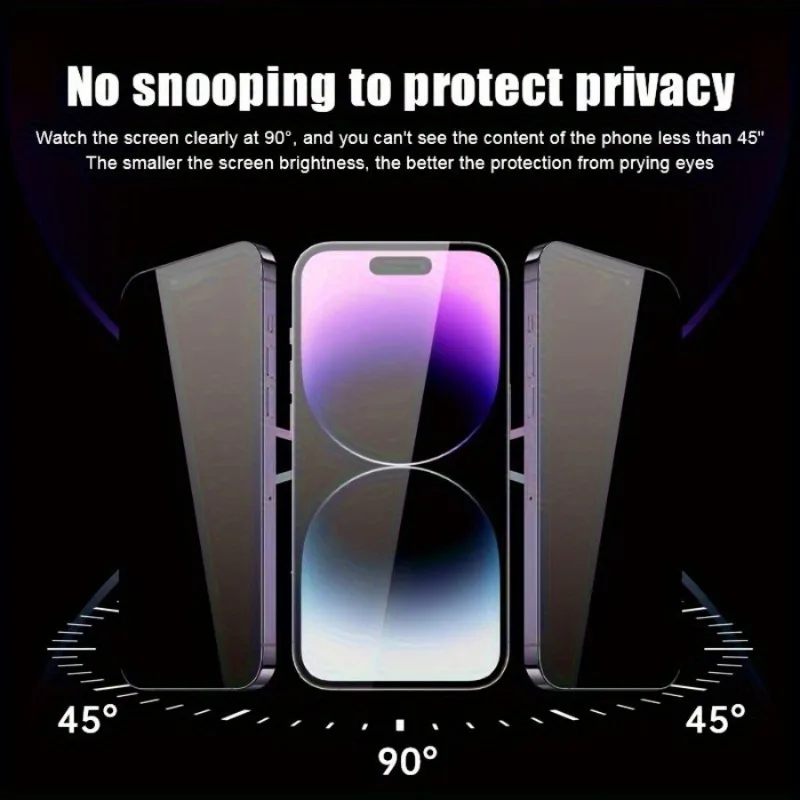 2 حزمة الخصوصية الزجاج المقسى آيفون 17 برو ماكس 16e واقيات الشاشة آيفون 15 14 13 12 11 برو ماكس زائد XR XS ماكس الزجاج