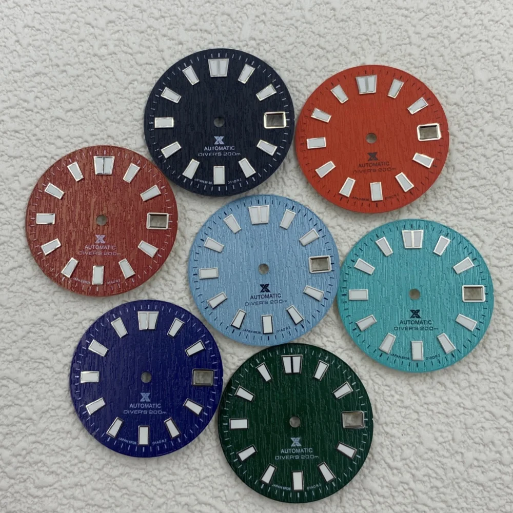 

28.5mm S dial with calendar green luminous dial literal modified watch accessories for NH35/NH36 movements
