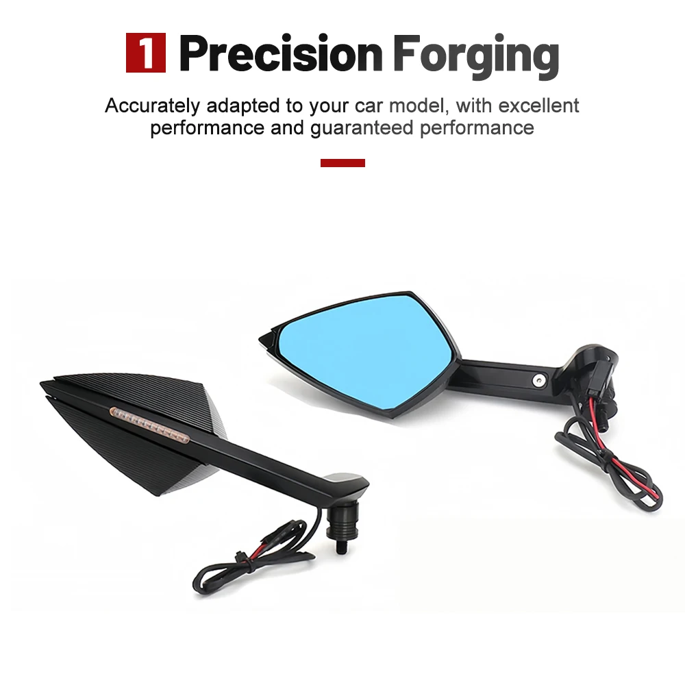 For Panigale V4S2018-2024 Motorcycle Rearview Mirror Blue Glass Sport Winglet Mirror Kits Rotatable Wind Wing Mirrors