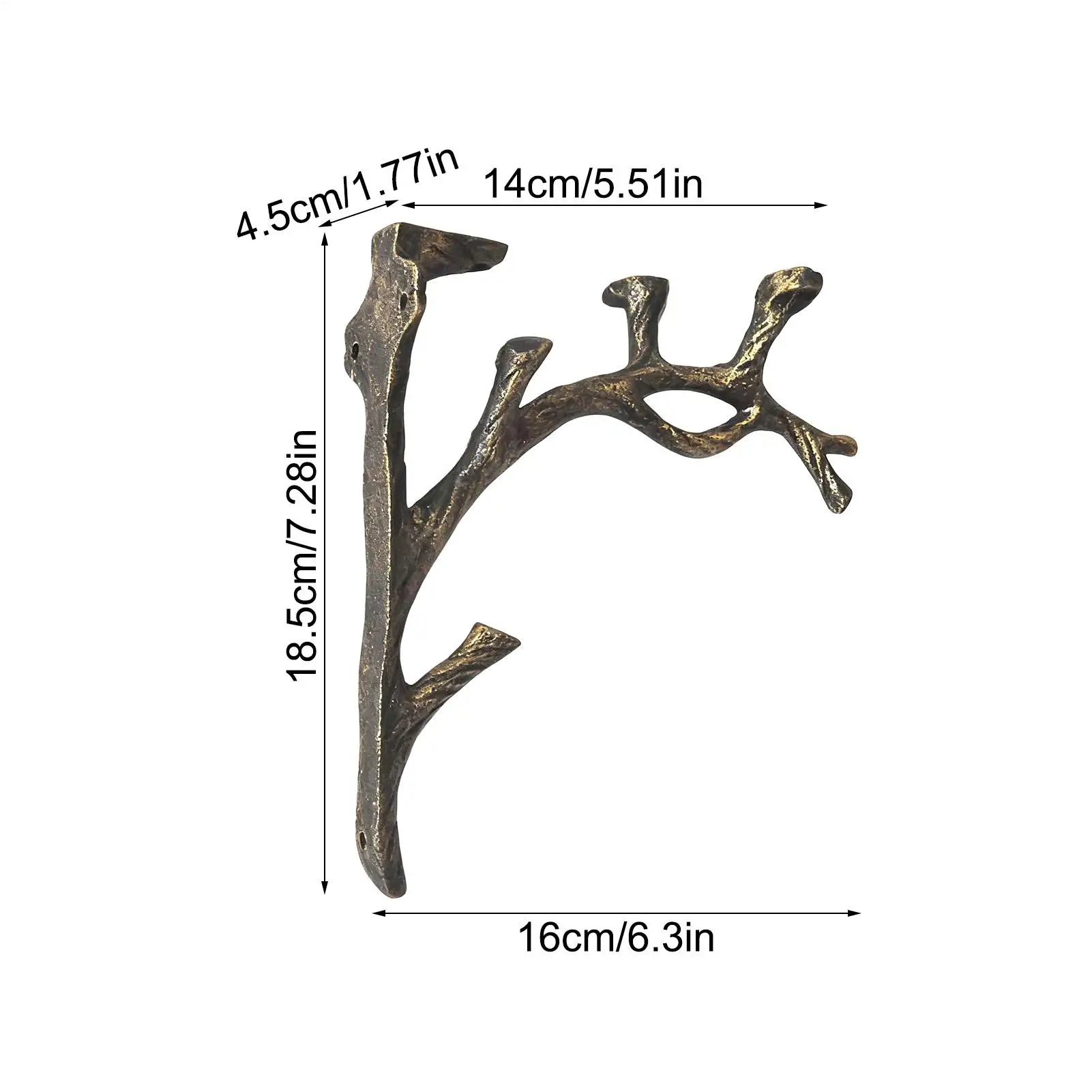 2 Pieces Retro Tree Branch Stand Iron Branch Wall Mounted Stand Floating Wood Shelves Brackets For Entryway Bedroom Living Roon image 6