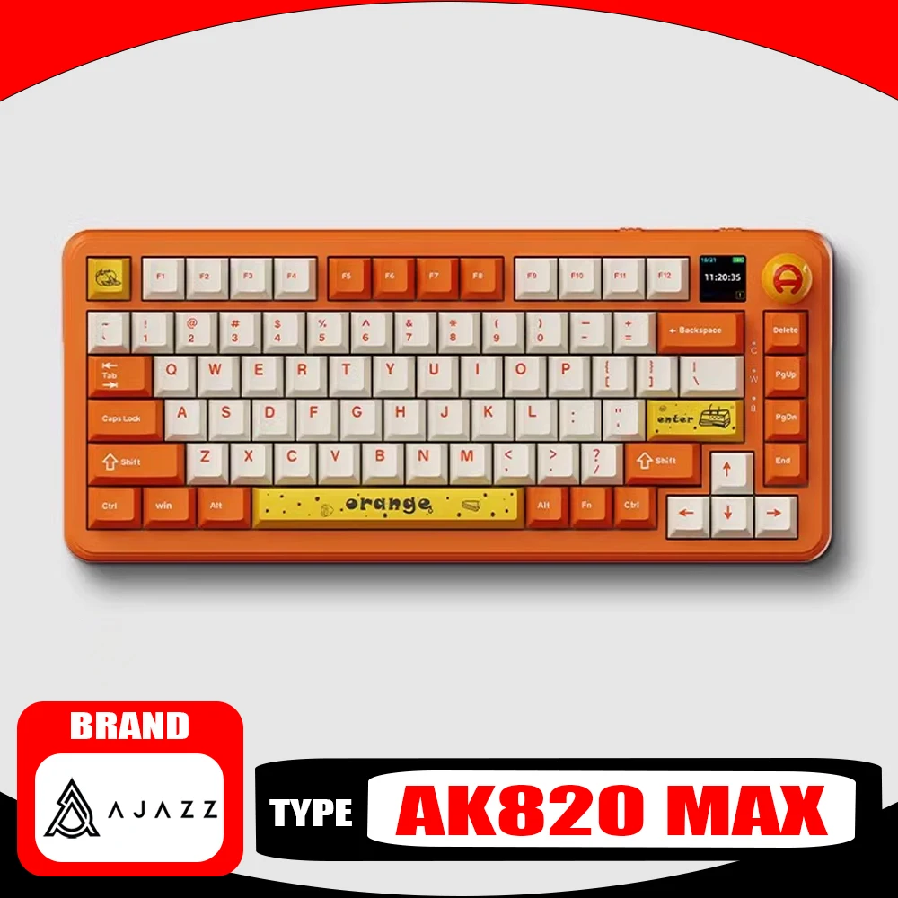 Ajazz Ak820 Max Mechanical Keyboard 8k TFT Screen Multifunctional Knob Wireless Gaming Keyboard RGB Hot-Swap PC Gamer Office