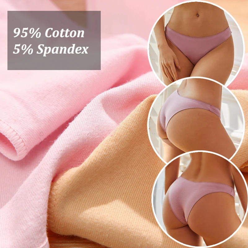 6Pcs/Set Solid Color Cotton Soft Panties For Women High Quality Elastic Low Rise Briefs Sets Female Comfortable Underpants M-XXL - Image 4