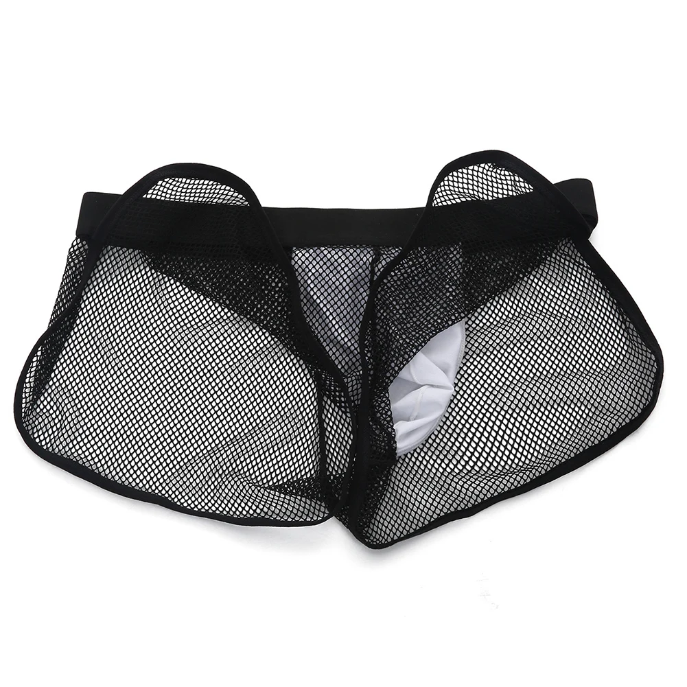 

Men's Jockstrap Boxers Shorts Cooling Breathable Underwear Lingerie See Through Fishnet Mesh Underpants Panties