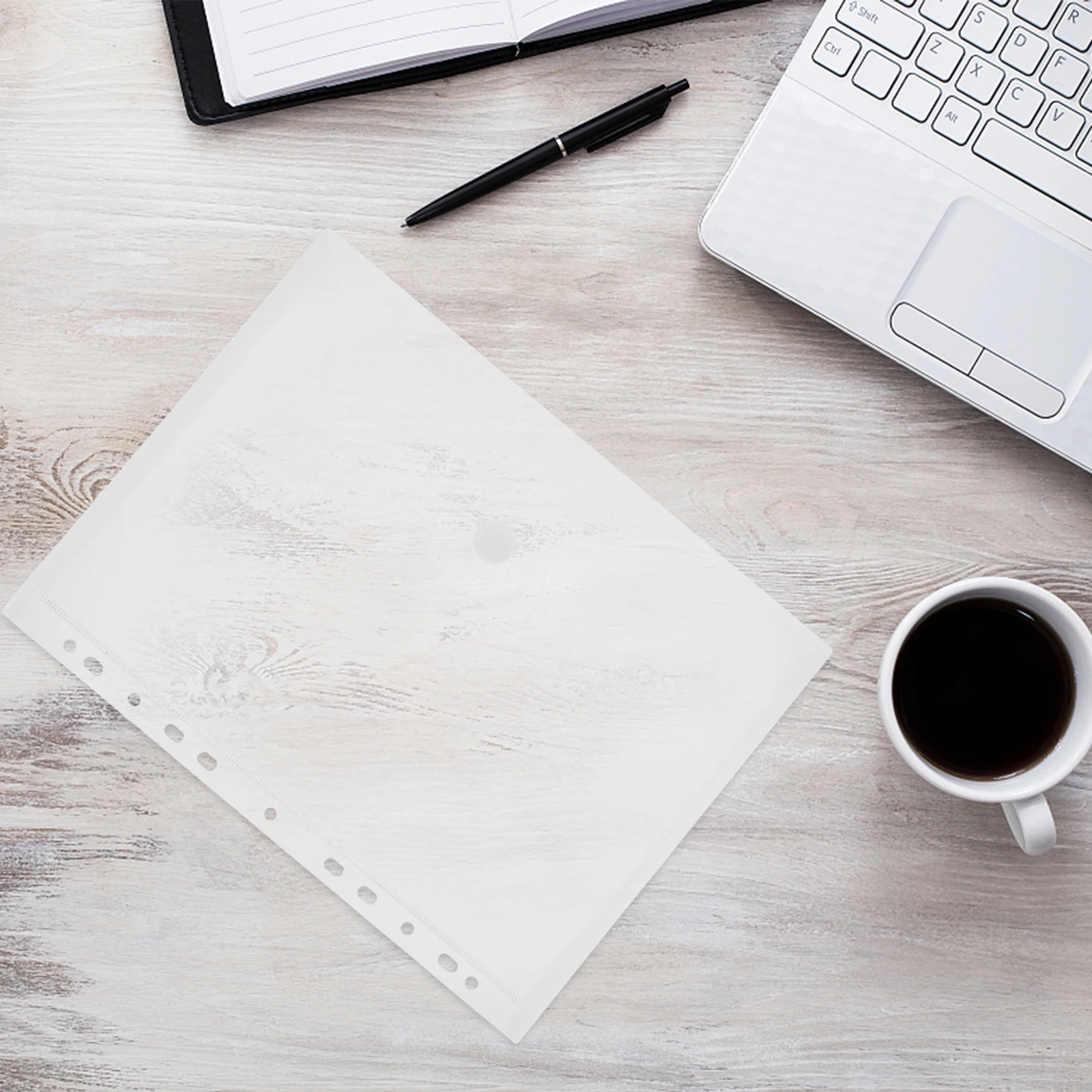 4 Pcs A4 Document Folders Clear Transparent File Bags Storage Pouches Sticker Button Envelopes Office Supplies Plastic Wallets