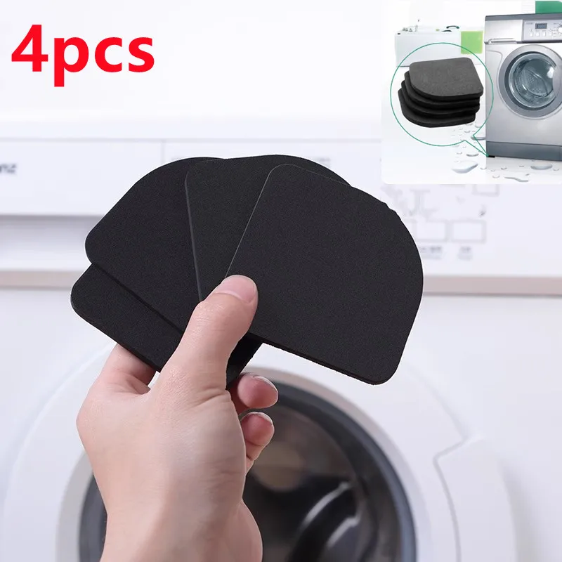 Anti-Vibração Pés Pads para Máquina de Lavar, Espessar Esponja Shock Pads, Tapete Redutor de Ruído, Tapete Antiderrapante para Móveis Geladeira, 4PCs