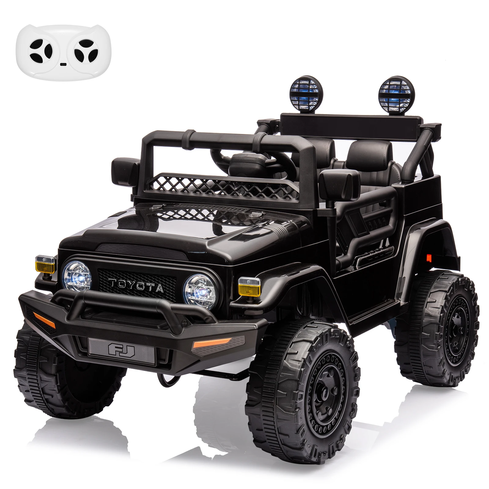 Kids Ride On Car, 12V Ride On Truck Car, Battery Powered Electric Kids Car with Remote Control, Music, LED Lights, Safety Belt