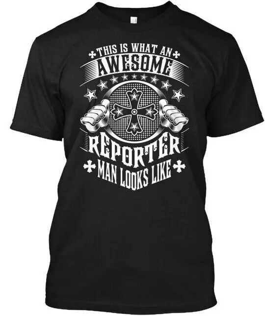 Reporter Man Funny Gift T-Shirt Made in the USA Size S to 5XLHigh Quality 100%Cotton Short Sleeve