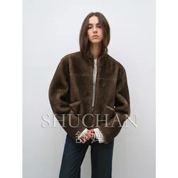 Fashionable Layered Spanish Merino Fur Double-faced Fur Coat for Winter New 2024  Casaco De Pele Feminino