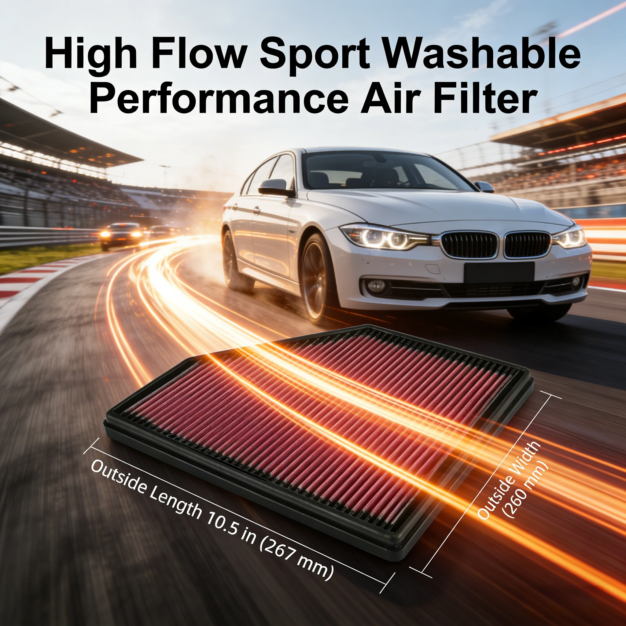 

Для BMW F30 F31 F34 320i 330e 330i 340i N20 B46 B48 B58: Высокопроизводительный моющийся воздушный фильтр с системой впуска, замена штатной.
