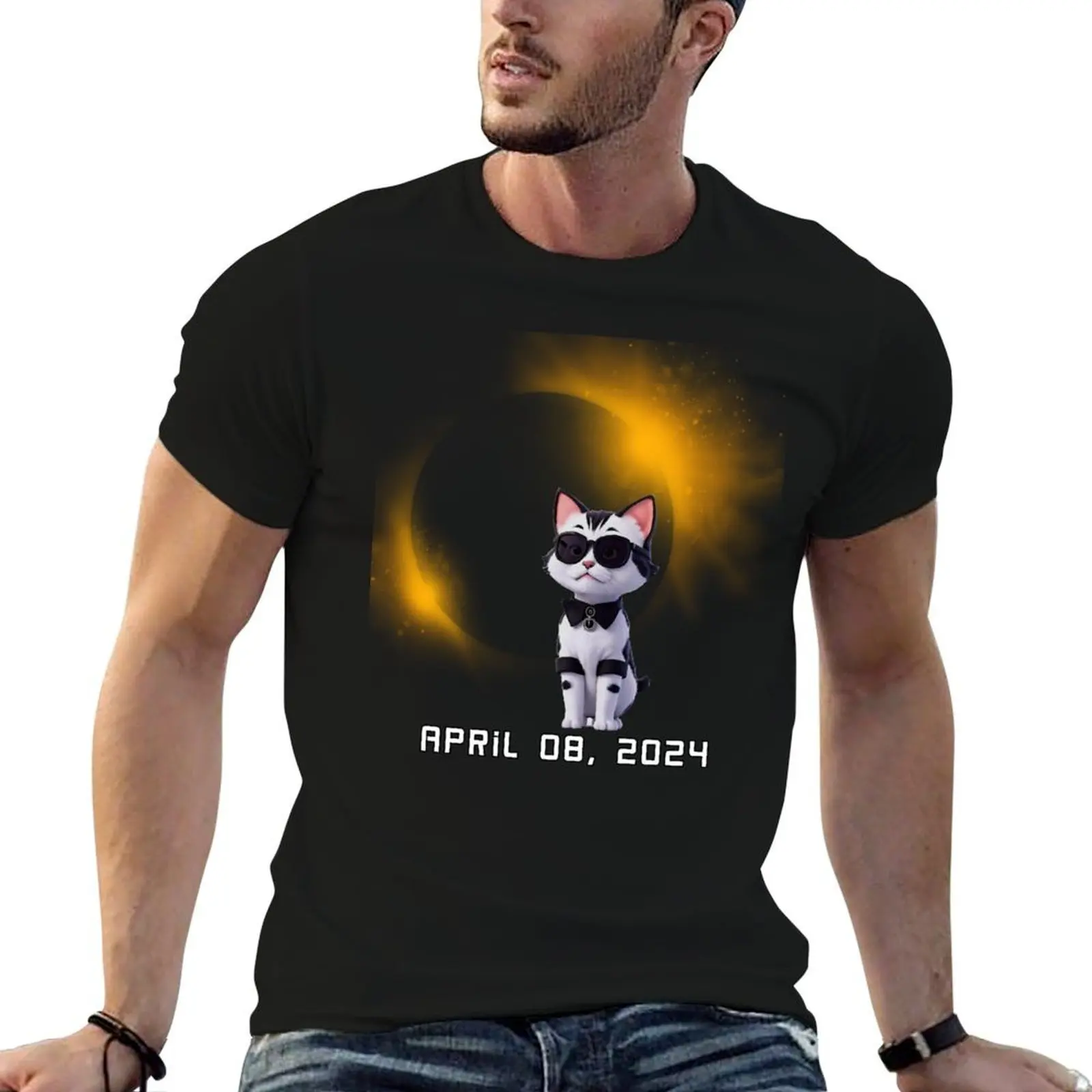 

Total Solar Eclipse 4.8.2024 - Solar eclipse 2024 T-Shirt man t shirts high quality luxury brand T-Shirt