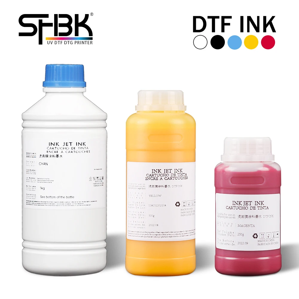 250ml 500ml 1000ml DTF Ink PET Film Heat Transfer T-shirt Clothes For L805 L1800 R1390 R2000 XP600 L18050 TX800 DTF Printer inks