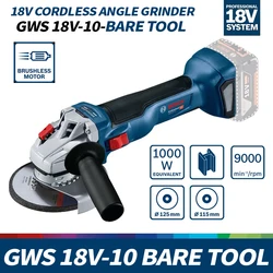 BOSCH GWS 18V-10 Cordless Angle Grinder Bare Tool 18V PROFESSIONAL Power Tool Woodworking Polisher Portable Cutting Machine