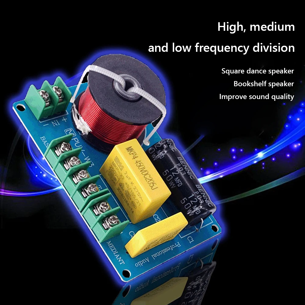 Hi-Fi Crossover Filter Module 200W MKP Metal Film Audio Woofer Crossover Filter Home Theater Dance for 3.5/4/4.5-8 Inch Speakers
