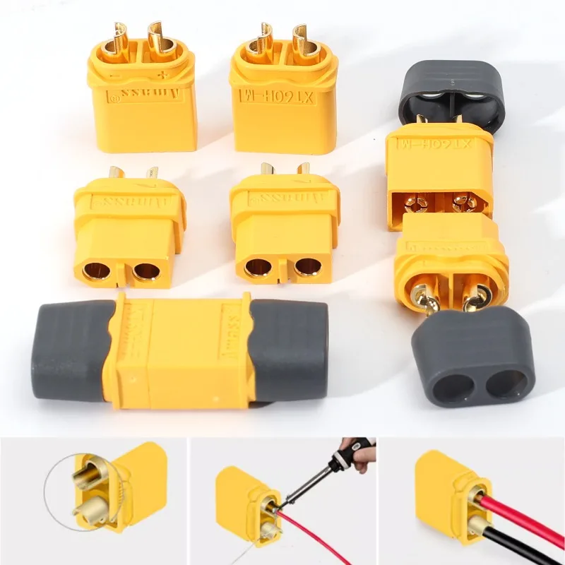 1/20pcs XT60H Connector Plug with Sheath XT60H Male Female Bullet Connectors Plugs for Lipo Battery RC Planes Cars Charge Lead