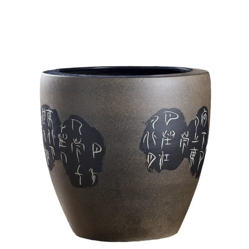 

Ceramic fish tank large lotus water lily basin water tank courtyard living room study ornament calligraphy and painting scroll