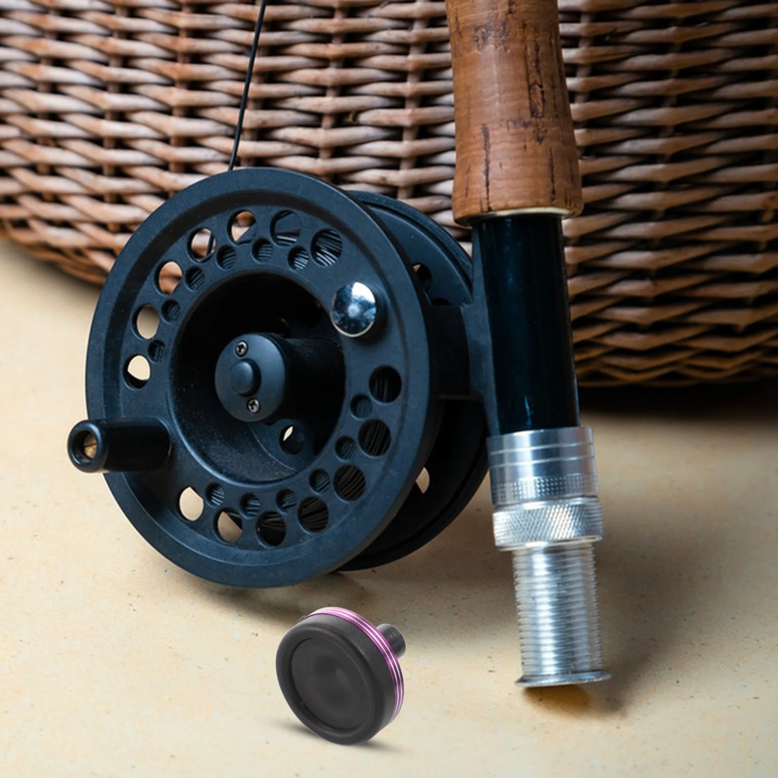 

Adjustable Diy Cork Handle Rod End Cap Slip-Resistant Durable Protector Outdoor Fishing Pole Accessories Metal Stopper Cover