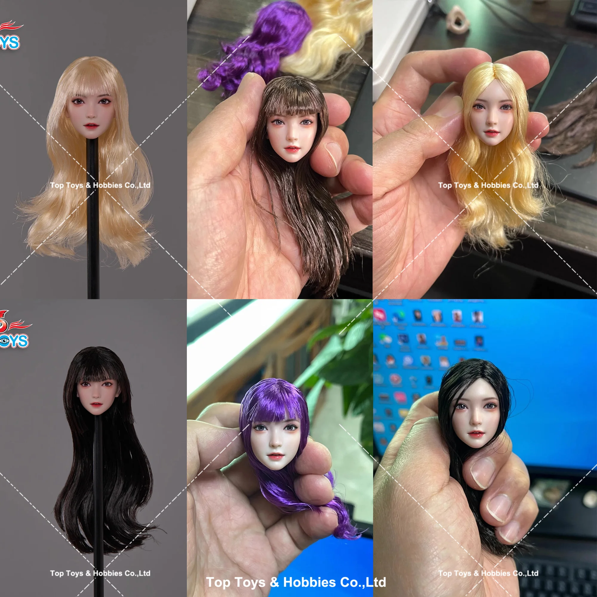 

Z6TOYS ZC016 1/6 Asian Beauty Girl Yueyue Head Sculpt Movable Eyes Carving Model Fit 12'' Female Soldier Action Figure Body Doll