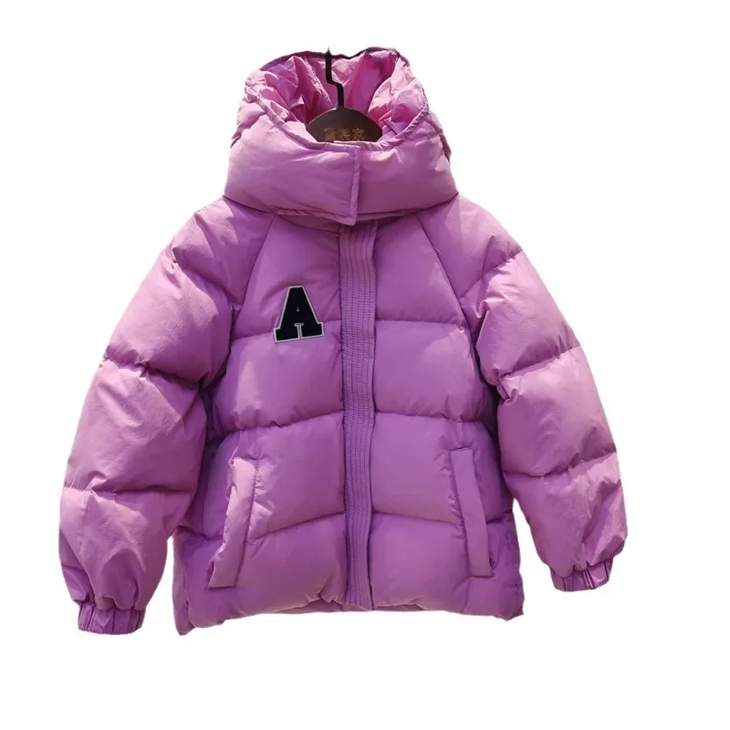 Girls' down jacket 2024 new autumn and winter thick white duck down foreign style short baby big children's coat