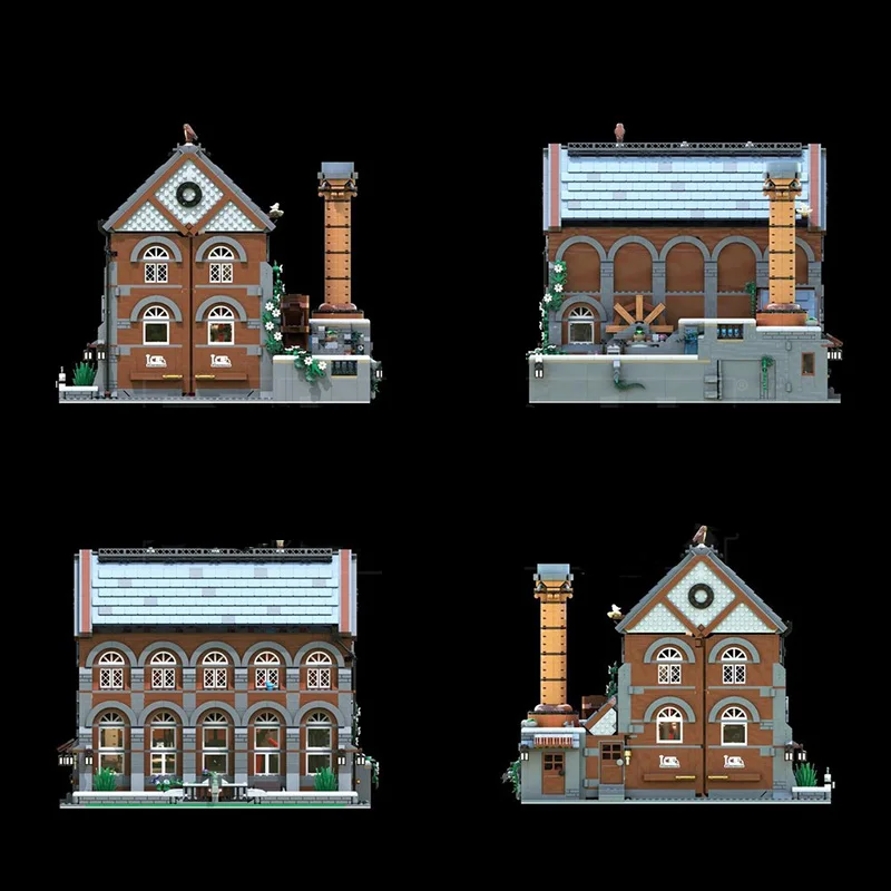 4011 ชิ้น ชุดตัวต่อเมือง City Street The PumpHouse MOC แบบประกอบเองได้ ของเล่นเสริมพัฒนาการยอดนิยม รุ่นง่ายๆ ประกอบเองได้ ของขวัญสำหรับเทศกาล