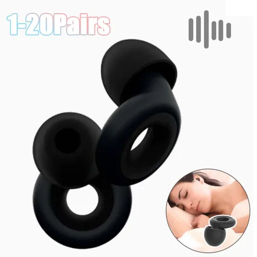 Tapones para los oídos insonorizados para dormir, estudiar, trabajar y viajar, tapones aislantes de silicona suave, protección auditiva reutilizable