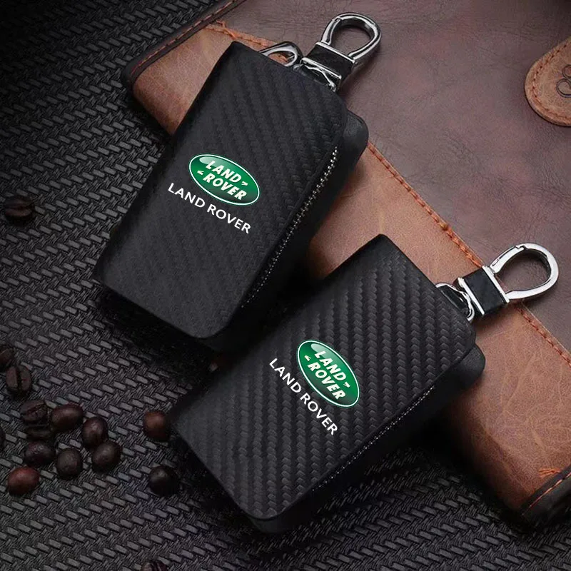 Funda de fibra de carbono para llaves de coche, bolsa de protección completa para Land Rover Range Rover Evoque Discovery Freelander, accesorios para coche
