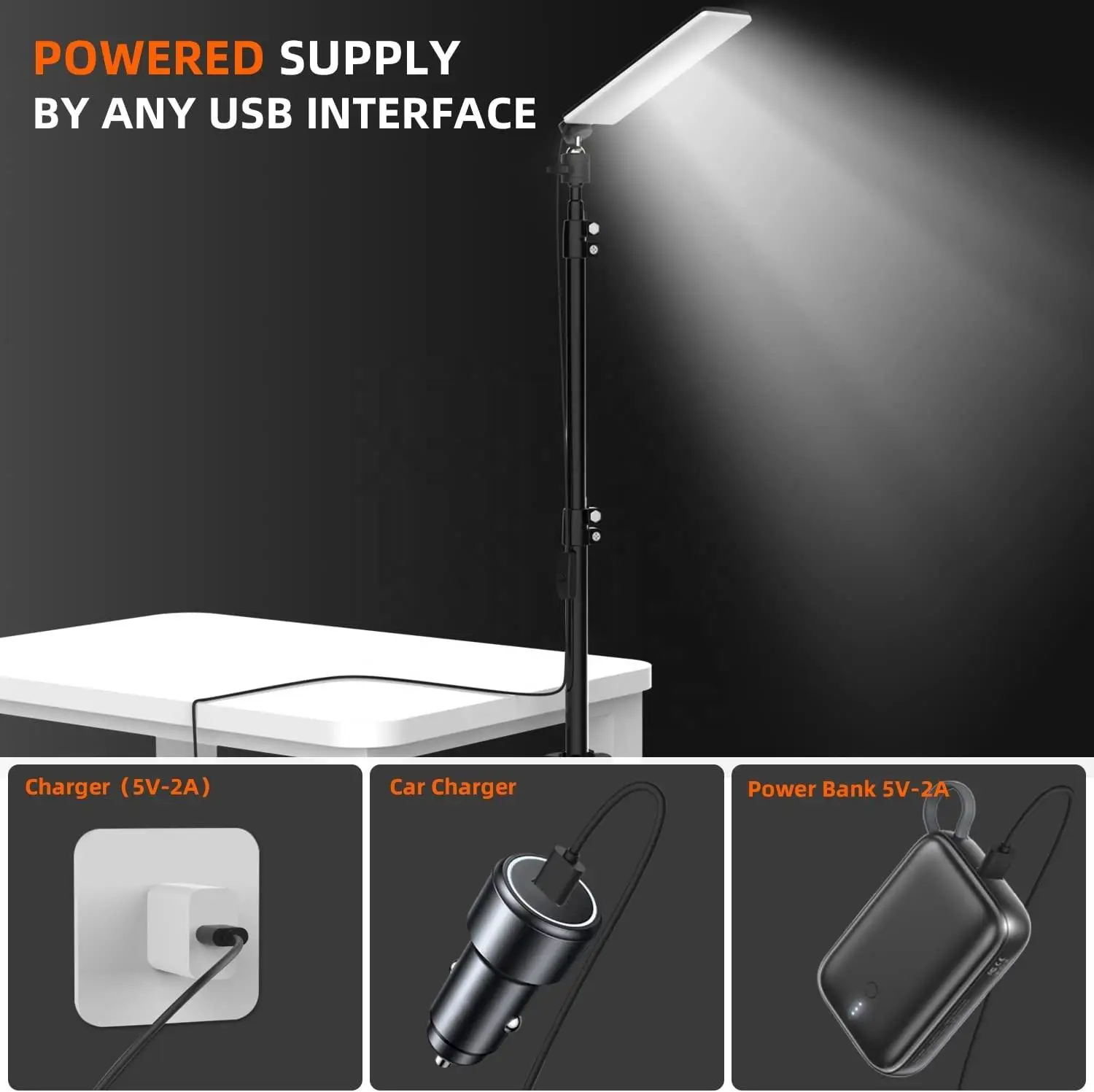 1680 Lumen Portable LED Work Lights with Adjustabl Stand Telescoping Tripod Outdoor Light Powered by USB 5V Camping Lanterns