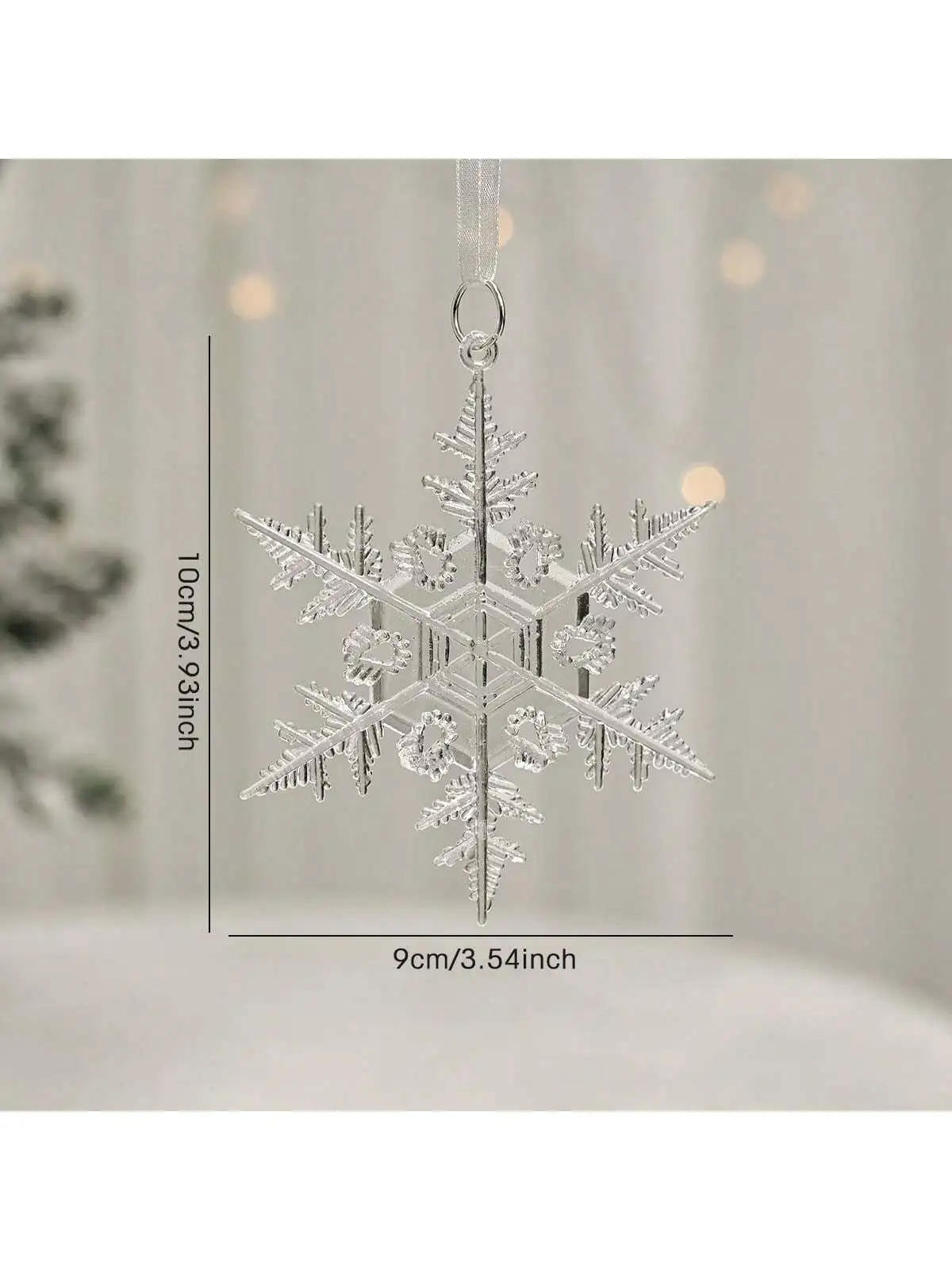 Weihnachtsbaum Dekoration Kristall Anhänger Weihnachtsschmuck Schneeflocke und Eiszapfen Weihnachten Hirsch Pentagramm Engel Ornament – Detail 5