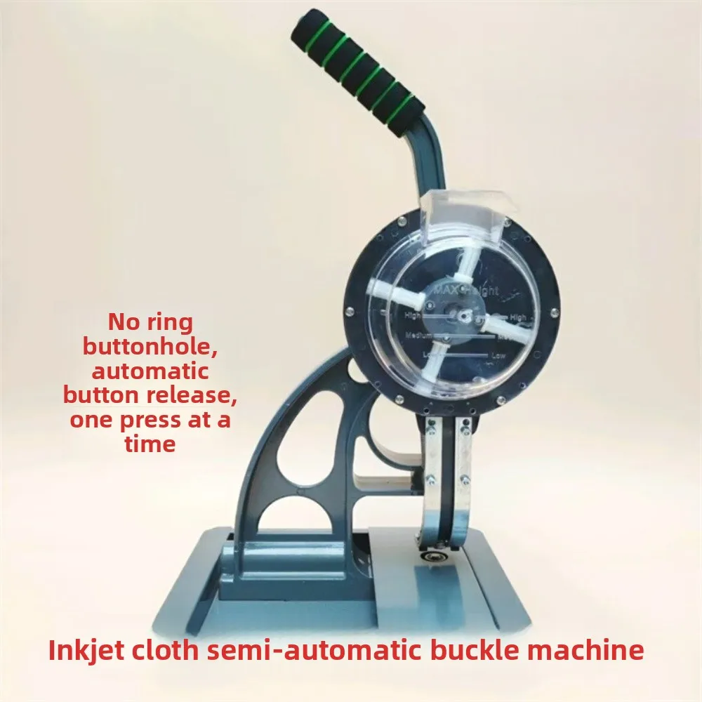 Semi-automatic buttonhole machine without rings, semi-automatic buttonhole machine for advertising inkjet banners.