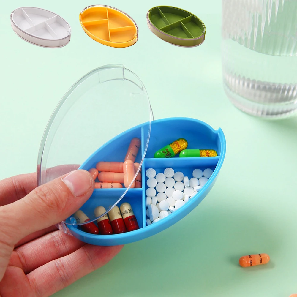 

1PCS Travel Pill Organizer Watertight Pill Case Travel with 4 Compartments for Vitamins, Medicine Pill Container for Purse
