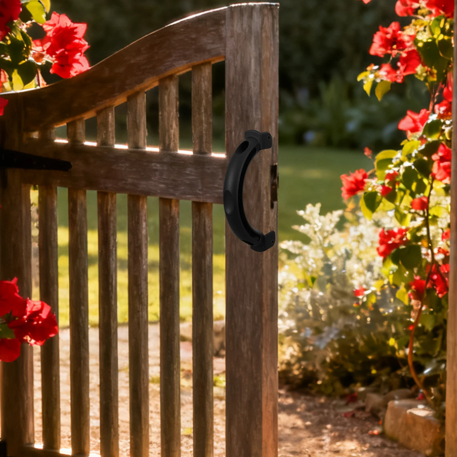 

2Pcs Black Barn Door Handle High Strength Nylon Side Fixed Pull for Garage Shed Fence Wood Metal PVC Doors Outdoor Gate