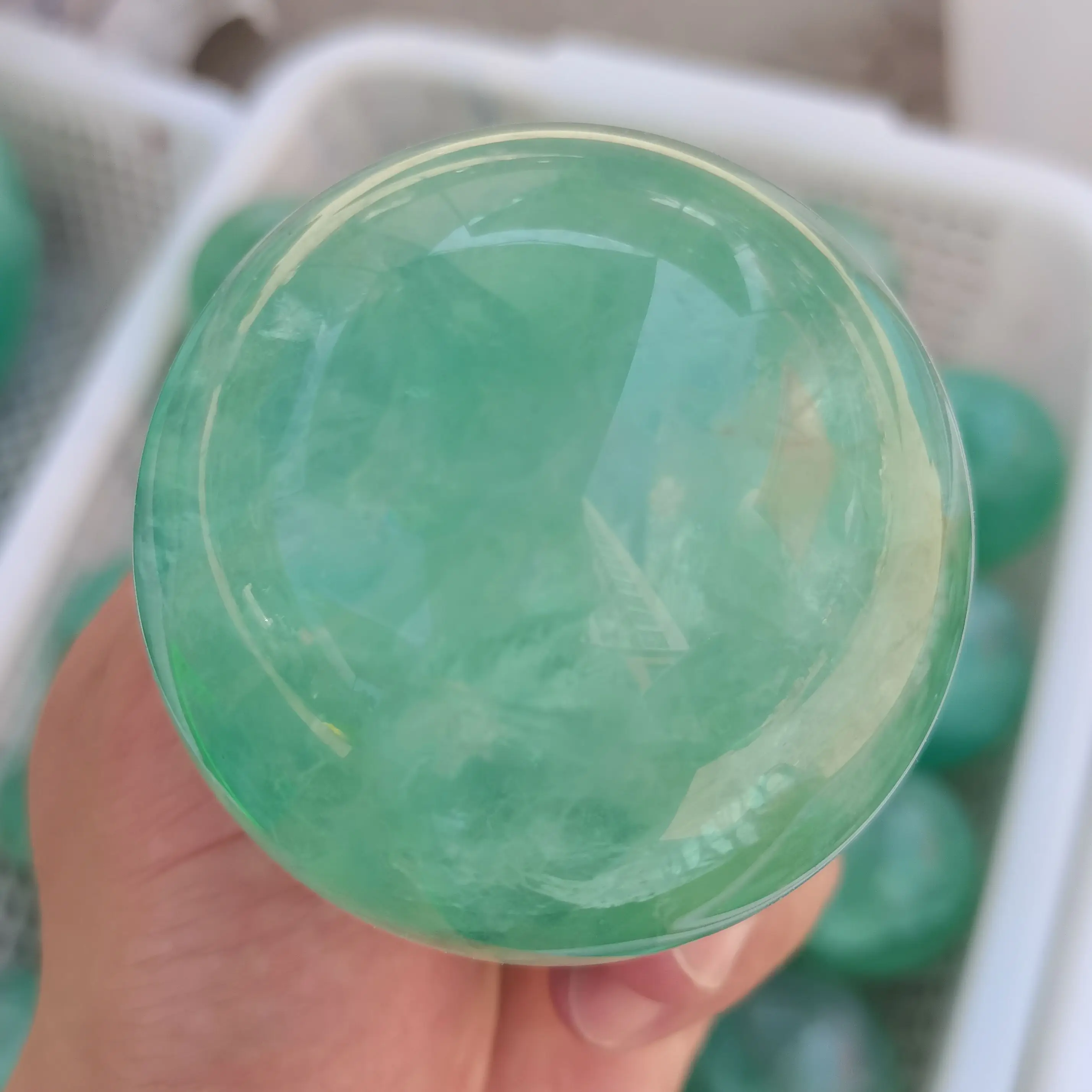 

10cm Natural Marine Blue Green Fluorite Ball Healing Crystal Sphere Witchcraft Aquarium Room Decor Crafts Ornaments Gifts +Base