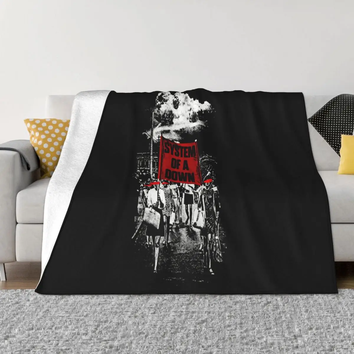 Official System Of A Down Distressed Banner March Logo All Sizes New Print Youth Throw Blanket