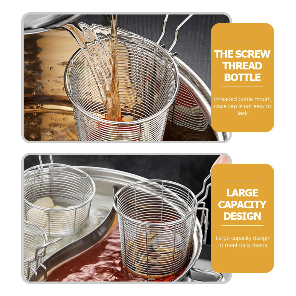 

Stainless Steel Strainer Noodle Basket Hot Pot Colander Mesh Spoon Kitchen Tool Pasta Boiling Easy Clean Storage