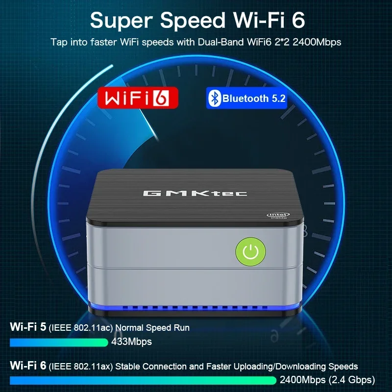 US.EU GMKtec G2 Mini PC Windows 11 Pro Intel 12th Gen Alder Lake N100 Mini PC DDR5 12GB RAM 512GB ROM WiFi 6 BT5.2 Desktop Compu