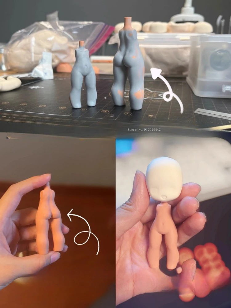 Demon Chuan Q version stone plastic clay figure face body silicone mold DIY polymer clay animation cartoon Doll making mold