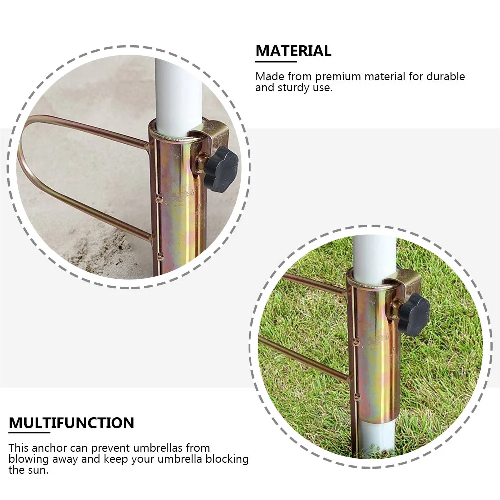비치 우산 앵커 고정 홀더 아연 도금 다리미 모래 송곳 말뚝, 태양 쉐이드 지지대 브래킷, 정원 깃발 및 베이스 파티오