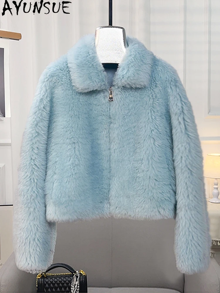 AYUNSUE 100% เสื้อขนสัตว์ธรรมชาติผู้หญิง 2025 ฤดูหนาวสั้นElegant Fur Jacketเสื้อผ้าผู้หญิงแฟชั่นใหม่ในOuterwears Abrigo Mujer