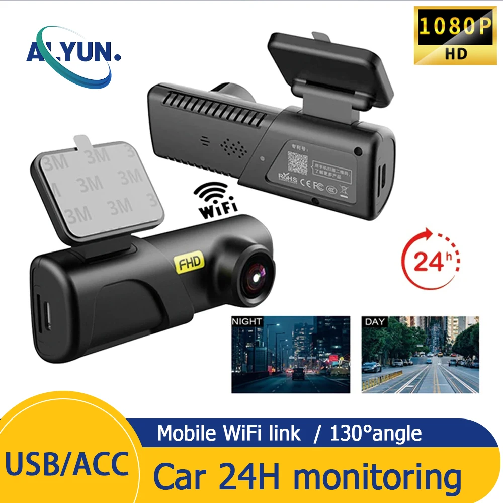 

DVR Dash Cam Mini hidden Mobile WiFi app HD 1080P car usb ACC 24H Monitor WDR Video Recorder Night vision