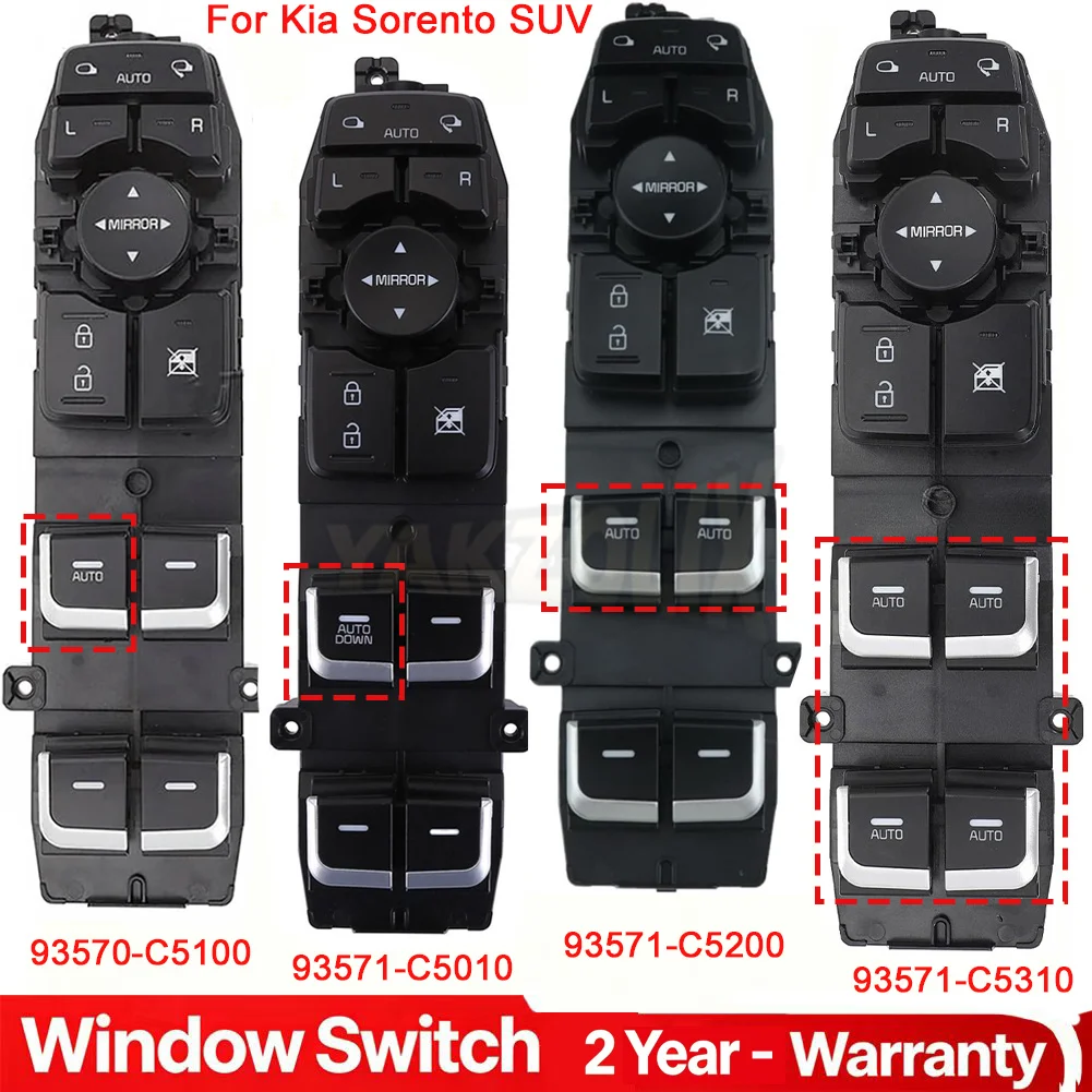For Kia Sorento SUV 2016 - 2020 Front Left Electric Power Window Control Switch 93570-C5100 93571-C5010 93571-C5200 93571-C5310