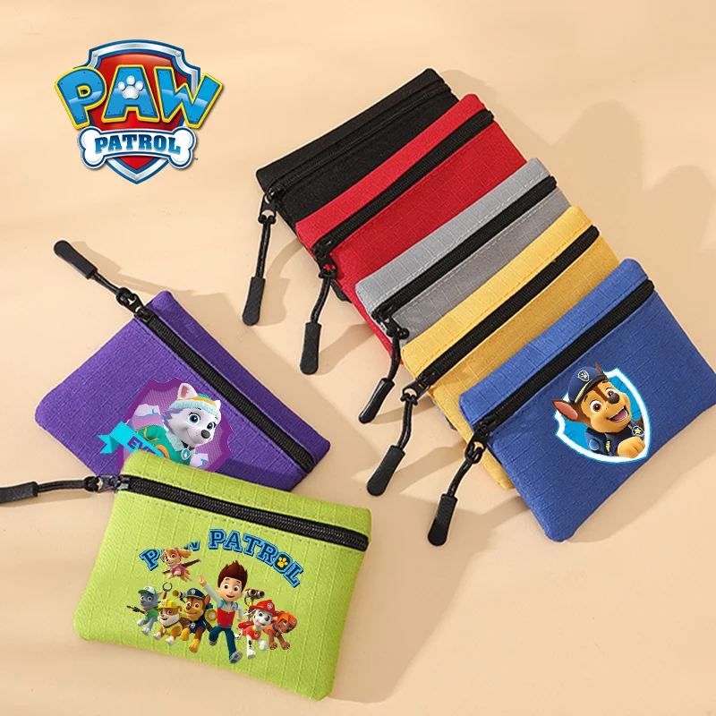 Paw Patrol Mini Coin Purse Skye Chase Kids Canvas Wallet Zipper Money Pouch Cute Credit Card Holder Kawaii Key Storage Bag Gifts