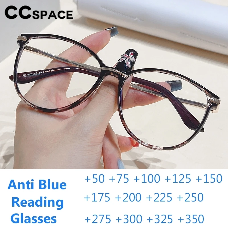 

Women Oval Anti Blue Light Reading Glasses Trendy Gradient TR90 Resin Optical Presbyopic Eyeglass Custom Diopter+50~+600 #301948