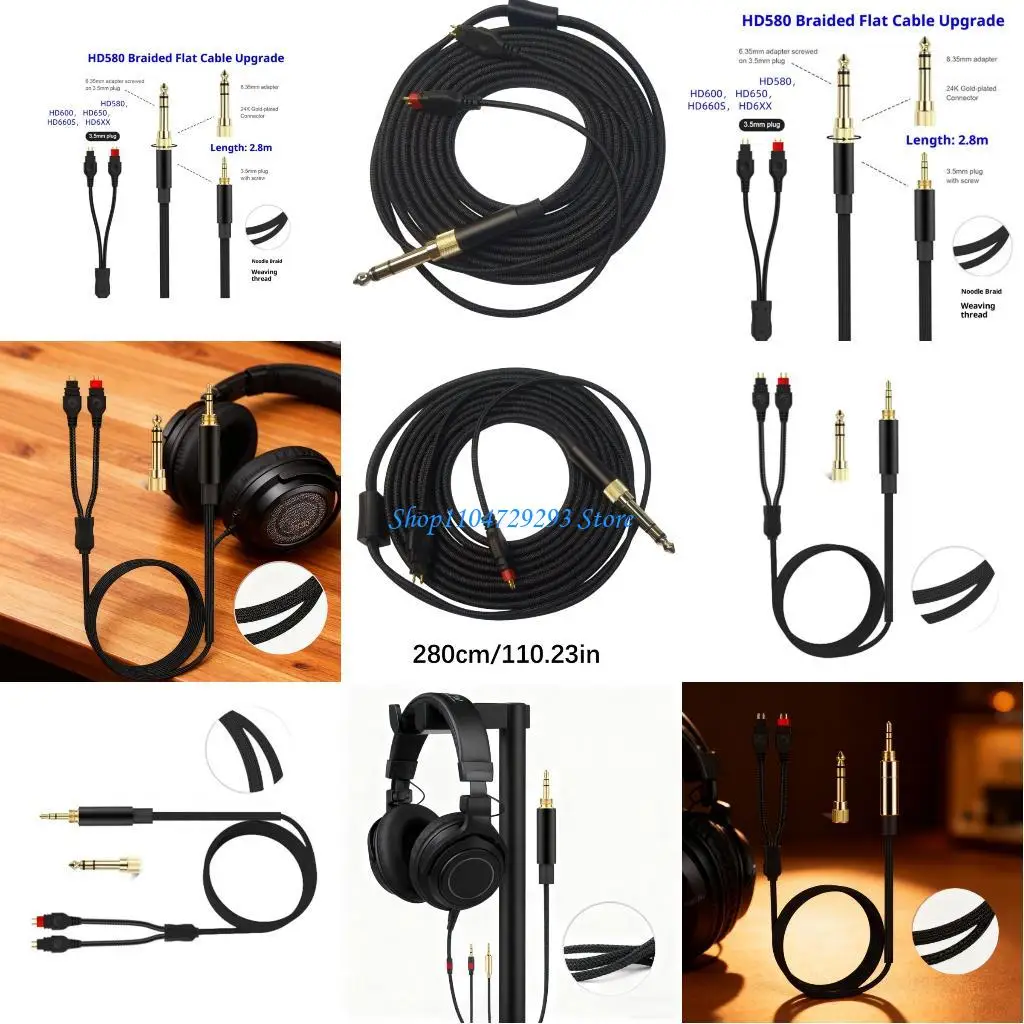 Cable Flexible antirotura Y2GD 3,5mm/6,35mm para auriculares HD580 HD600 HD650 HD660 HD660S, claridad señal