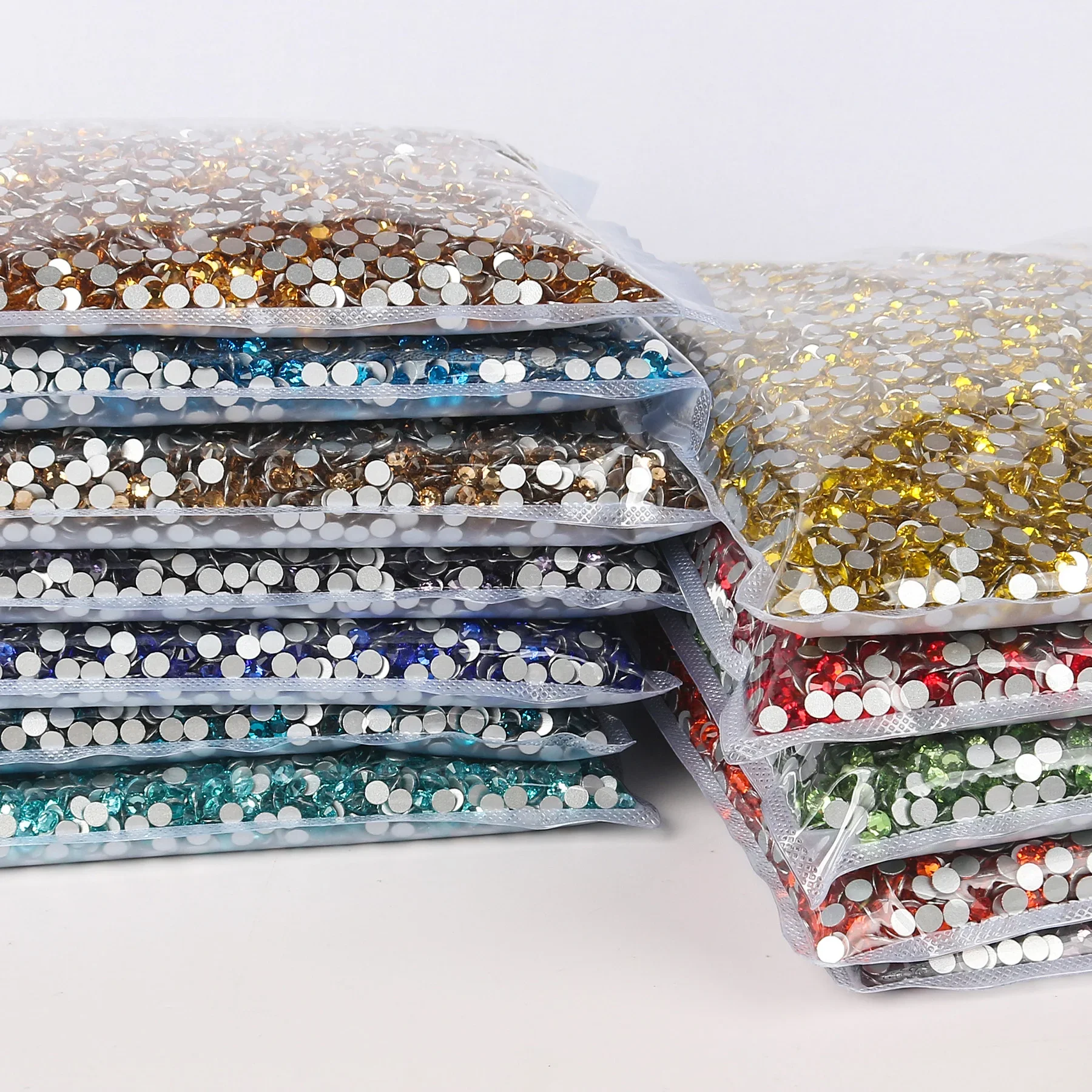 SS6-SS30 Wholesale Bulk 100 Gross Big Pack Non Hotfix Luxe Flat Back Glass Rhinestones Glue on Crystal DIY Craft Making Stones