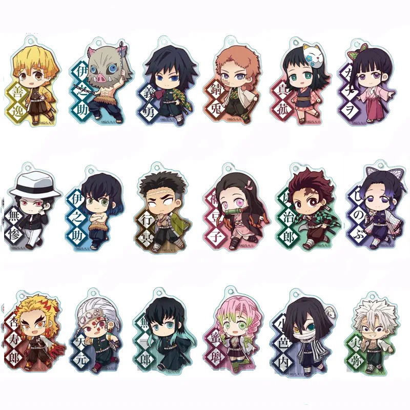 LLavero de Anime Demon Slayer Kimetsu no Yaiba Tanjirou Nezuko Agatsuma Zenitsu Rengoku Kyoujurou figura colgante llaveros joyería