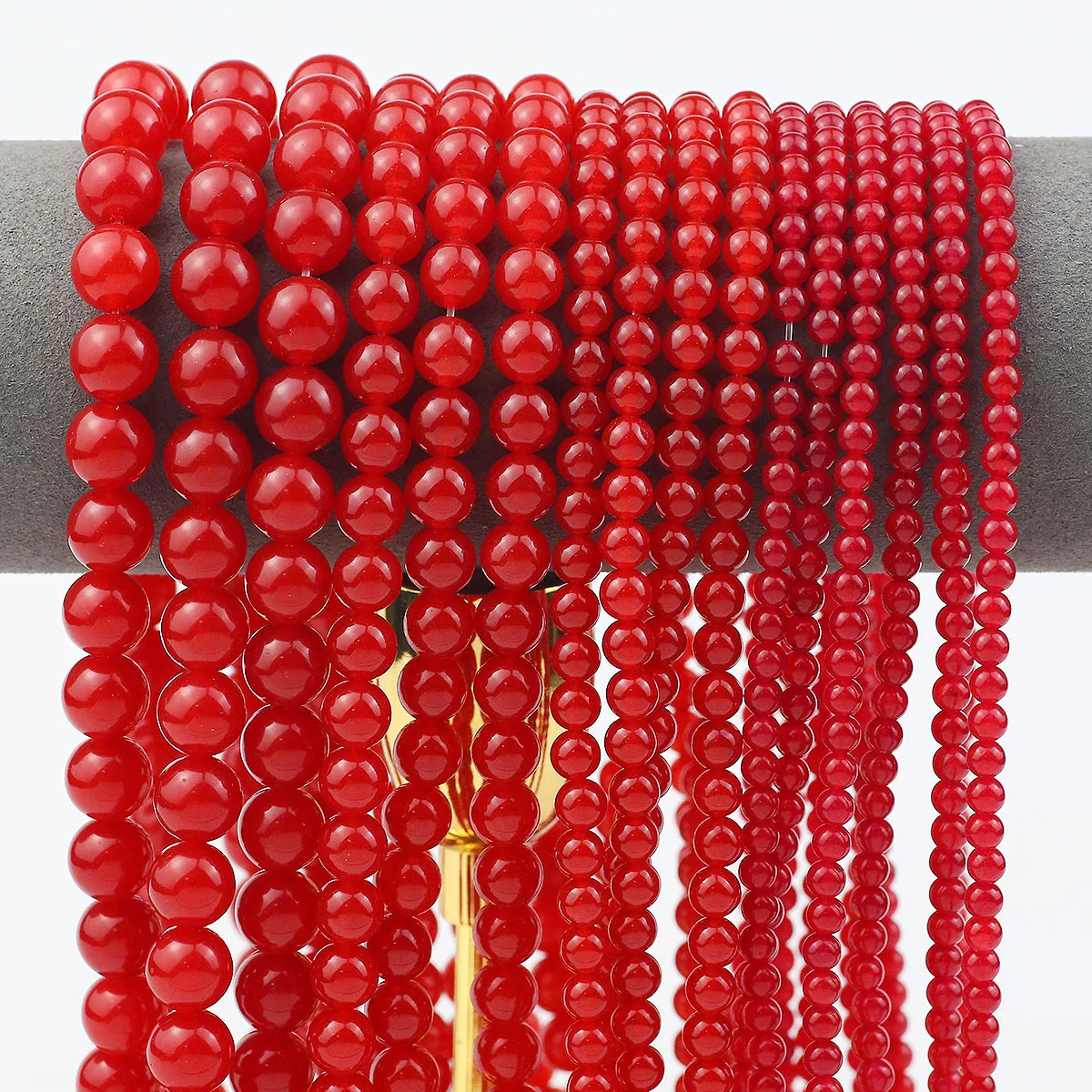 1 strand 4 6 8 10mm Natural Stone Red Chalcedony Jasper Round Loose Spacer Beads For Jewelry Making DIY Bracelet Necklaces 15‘’