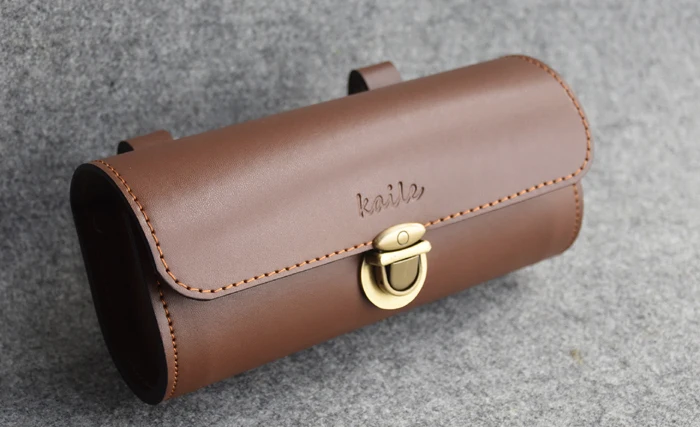 KOSTENLOS - Fahrrad-Leder-Heckpaket 20 x 5,5 x 9 cm PU-Fahrradtaschen Retro-Fahrradträgerbündel Mountainbike-Fronttasche Reise Q1070 – Detail 13